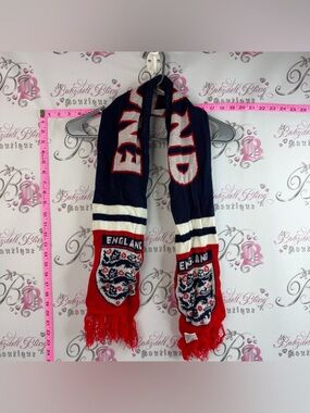 England scarf scarve tassles knit knitted Supporter Scarf - Navy, Red & White